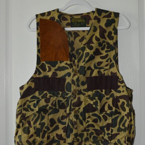 Vintage Hunters Choice Vest Men's Medium Duck Camo Brown Camouflage - Picture 1 of 4